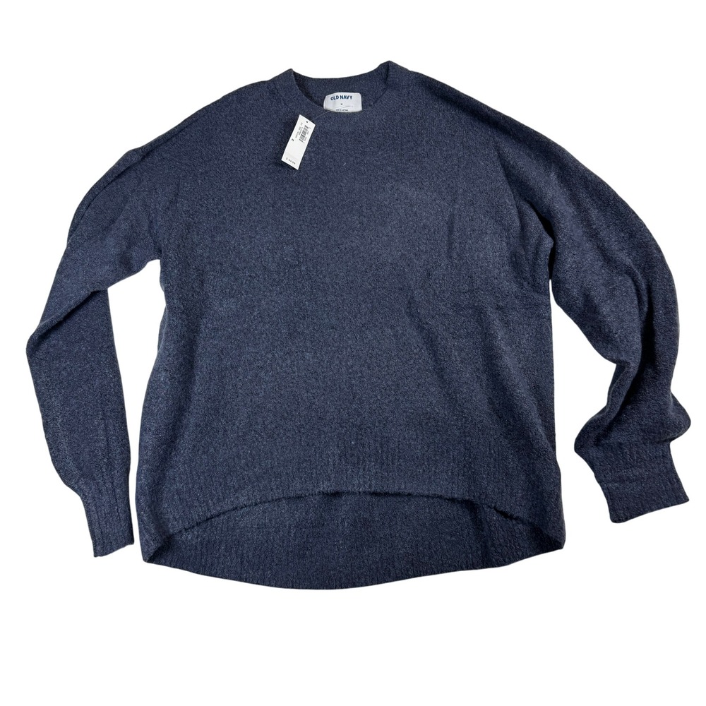 Old Navy Womens Sweater Size M Blue Knit Hi-Low Long Sleeve Casual NWT Soft